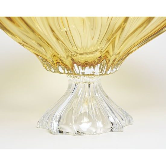 Crystal Bowl Plantica Amber, 33 cm, Aurum Crystal