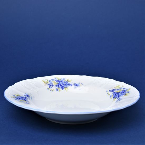 Plate deep 23 cm, Thun 1794 Carlsbad porcelain, BERNADOTTE Forget-me-not-flower