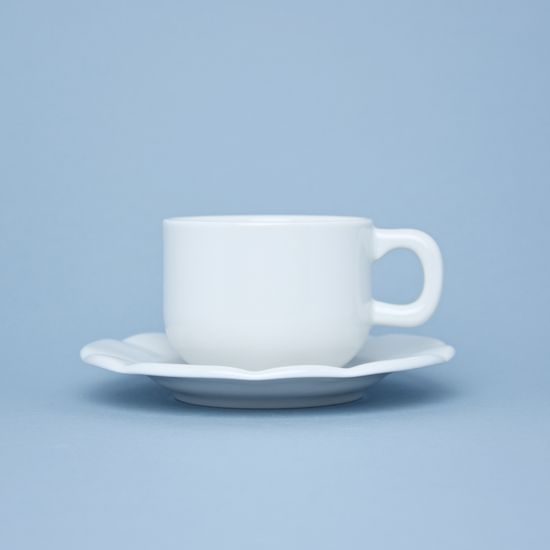 Cup 240 ml + saucer 17 cm, Benedikt white, G. Benedikt 1882