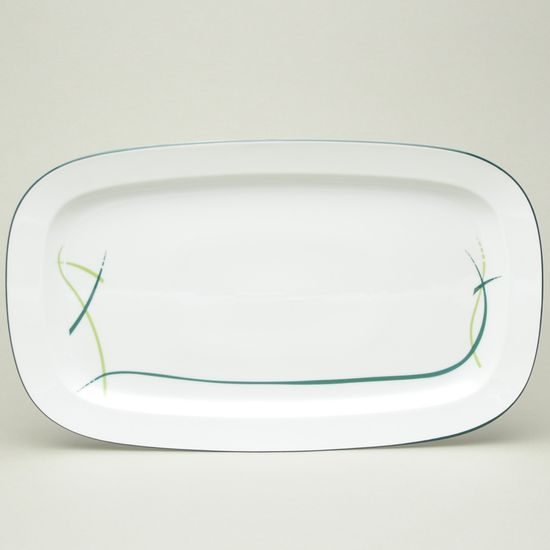 Podnos 35 cm, dekor 80216 tráva, Thun 1794, karlovarský porcelán