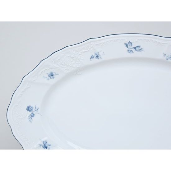 Bowl oval 34 cm, Thun 1794 Carlsbad porcelain, BERNADOTTE blue flower