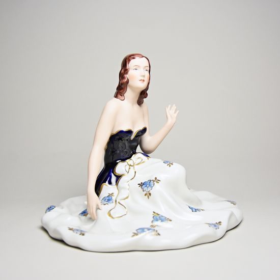 Lady sitting 20 x 24 x 19 cm, Isis, Porcelain Figures Duchcov