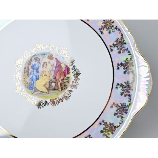 Cake plate 30 cm footed + porcelain cake shovel, The Three Graces, Carlsbad