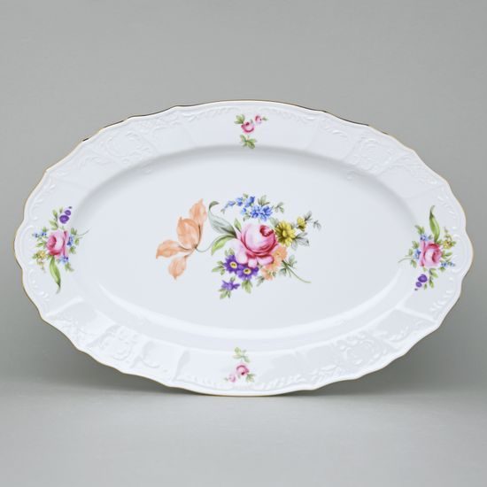 Dish oval 36 cm, Thun 1794 Carlsbad Porcelain, BERNADOTTE Meissen Rose