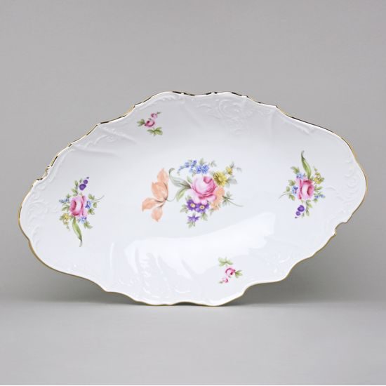 Koš na chléb a pečivo 34 cm, Thun 1794, karlovarský porcelán, BERNADOTTE míšeňská růže