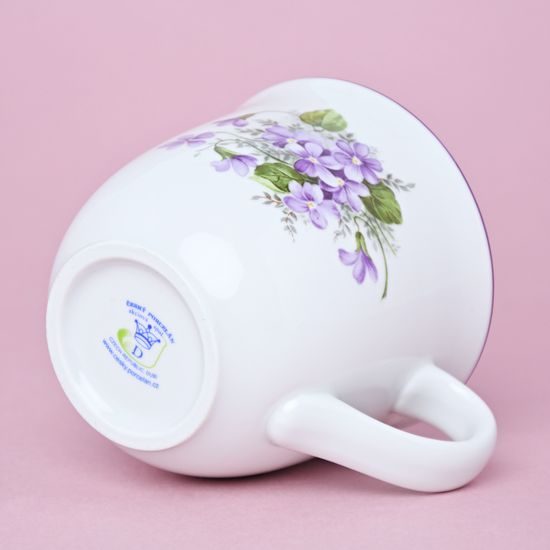 Hrnek Mirek 400 ml, fialky, Český porcelán a.s.