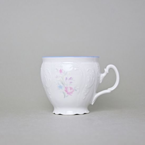 Cup tall 220 ml, Thun 1794 Carlsbad porcelain, BERNADOTTE blue-pink flowers