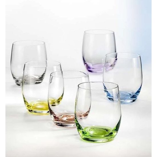 Club 300 ml Rainbow - colour set, whisky / juice / water glass, 6 pcs., Crystalex