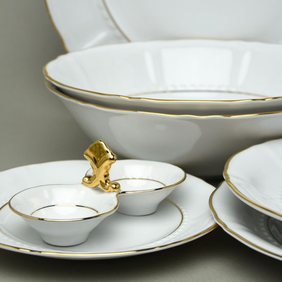 Dining set for 6 persons, Sonata, golden lines, Leander 1907