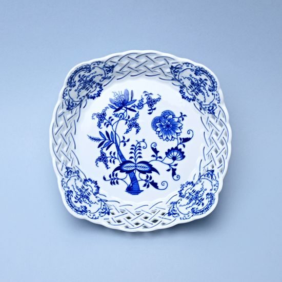 Dish square perforated 21 cm, Original Blue Onion Pattern