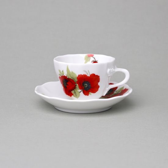 Cup + sacuer A + A 0,08 l / 11 cm espresso, Poppies, Český porcelán a.s.
