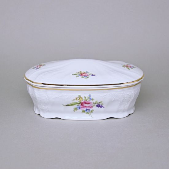 Biscuit Dose 2,1 l, Thun 1794, Carlsbad Porcelain, BERNADOTTE Meissen Rose