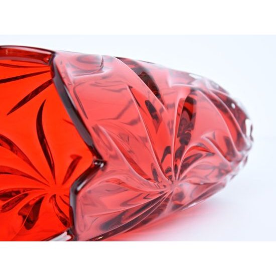 Skleněná váza Flora Red, 28 cm, Aurum Crystal