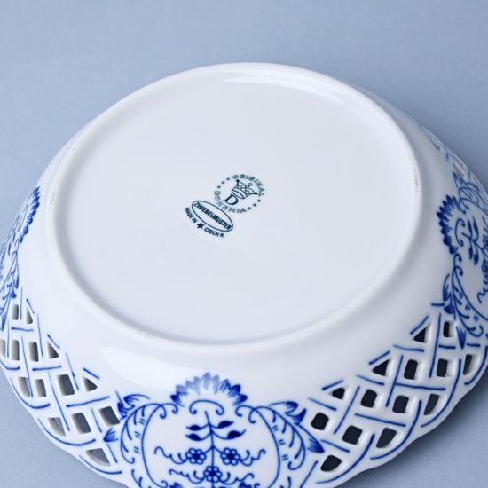 Bowl square perforated 17 cm, Original Blue Onion Pattern