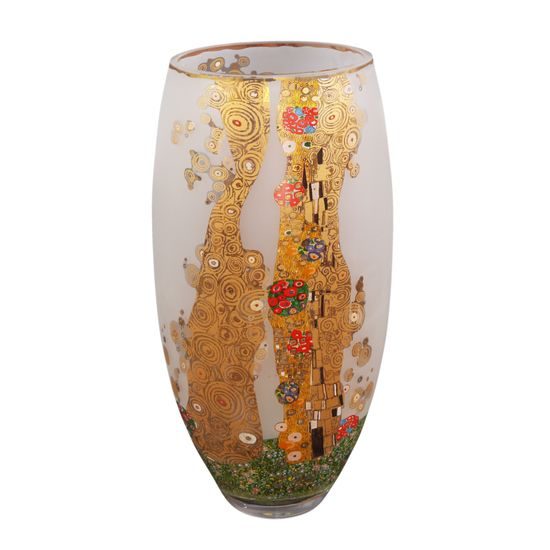 Vase Gustav Klimt - The Kiss, 18 / 18 / 35 cm, Glass, Goebel