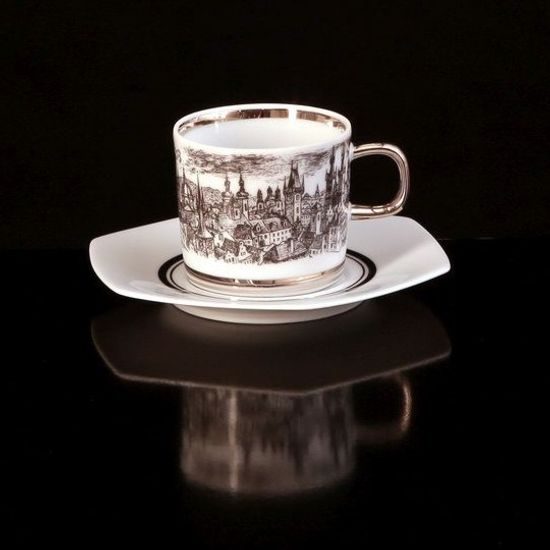 Cup plus saucer Sophia 80 ml, Prague, Atelier Lesov Thun porcelain