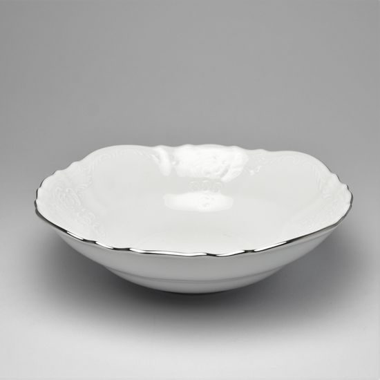 Bowl 25 cm, Thun 1794 Carlsbad porcelain, BERNADOTTE platinum