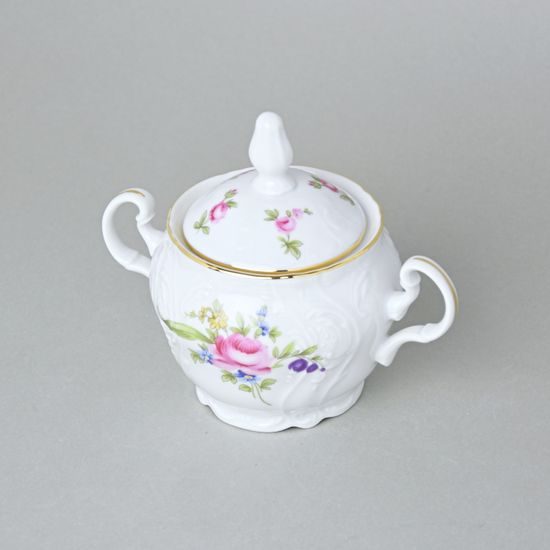 Sugar bowl 0,3 l, Thun 1794 Carlsbad porcelain, BERNADOTTE Meissen Rose