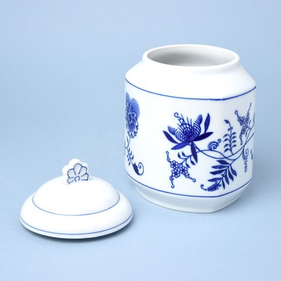 Jar for food storage with a sign 1,10 l, 17 cm, Original Blue Onion Pattern