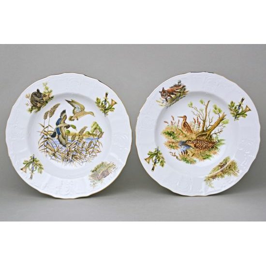 Plate deep 23 cm set of 6 pcs., Thun 1794 Carlsbad porcelain, BERNADOTTE hunting