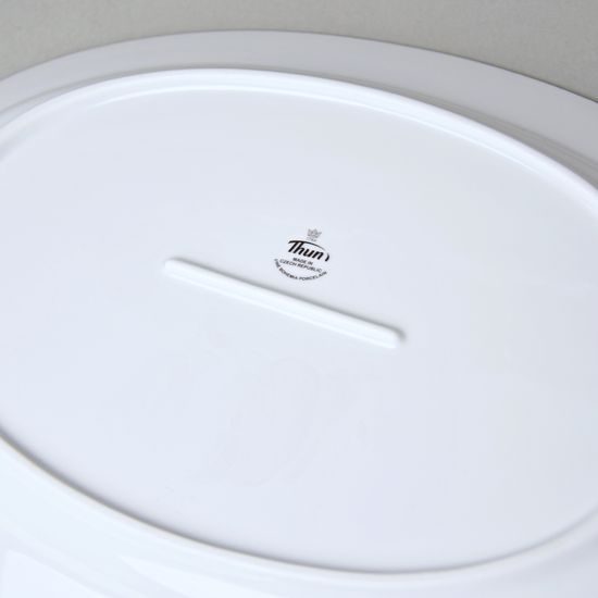 Dish oval flat 32 cm, NINA black line, Thun 1794 karlovarský porcelán