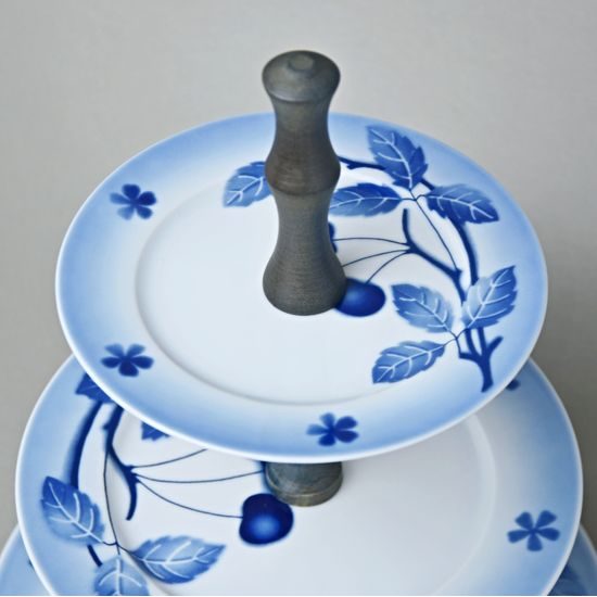 Etažer třídílný 25,5 / 21 / 16,5 cm, Thun 1794, karlovarský porcelán, BLUE CHERRY