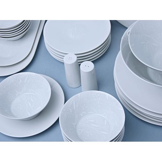 Bohemia White DECOR, Jídelní souprava pro 6 osob, design Pelcl, Český porcelán a.s.