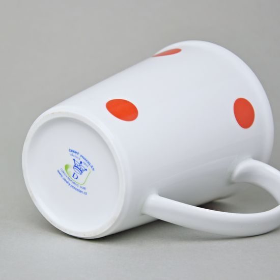 Hrnek Erin 12 cm 420 ml, ČERVENÉ PUNTÍKY, Český porcelán a.s.