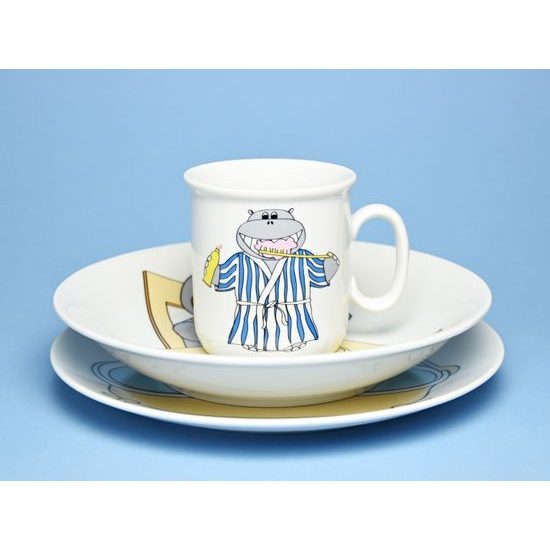 Children's set Hippo, 3 pcs., Thun 1794 Carlsbad porcelain