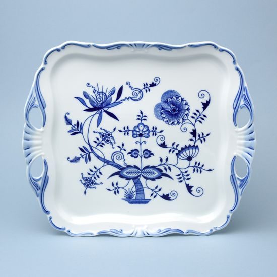Platter Aida 34 x 29 cm with handles, Original Blue Onion pattern
