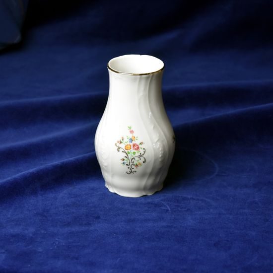Váza (vázička) 115 mm, Thun 1794, karlovarský porcelán, BERNADOTTE kytička se zlatem