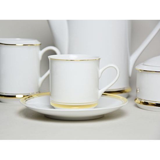 511: Coffee set for 6 pers., Sabina, gold rim, Leander Loučky