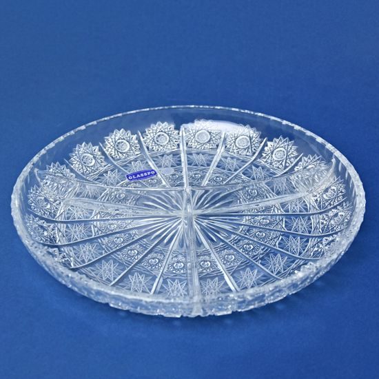 Křišťálový kabaret kulatý, třídílný ručně broušený, 280 mm, Glasspo