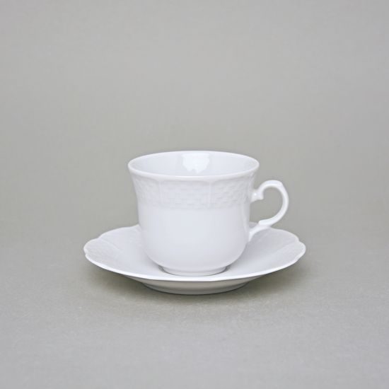 Cup 140 ml and saucer 135 mm, Thun 1794, karlovarský porcelán, NATÁLIE white