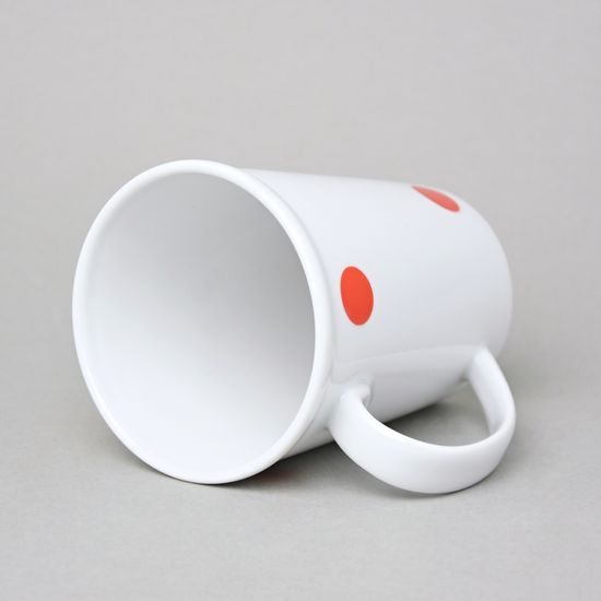 Hrnek Erin 12 cm 420 ml, ČERVENÉ PUNTÍKY, Český porcelán a.s.