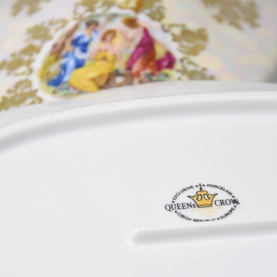 Máslenka na 250 g máslo, Tři Grácie, Zlatý listr, porcelán QueensCrown