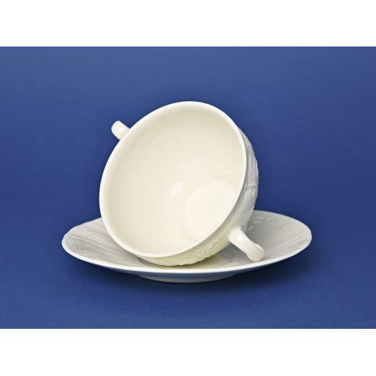 Šálek a podšálek polévkový 275 ml / 18 cm, Thun 1794, karlovarský porcelán, BERNADOTTE ivory