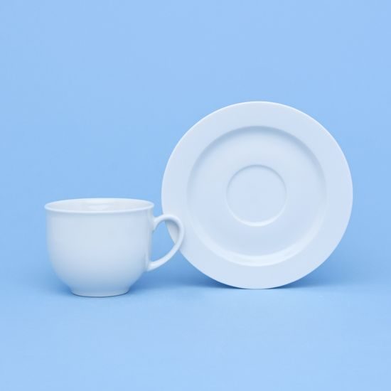 Šálek 165 ml + podšálek 135 mm, Opál bílý, Thun 1794, karlovarský porcelán