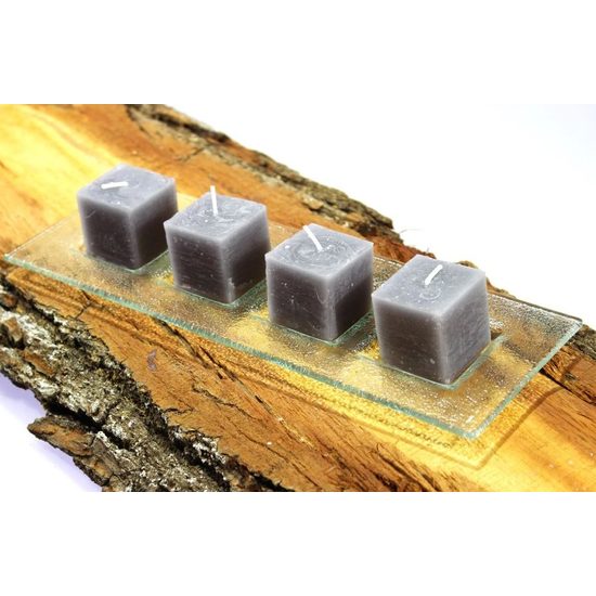 Advent Glass candlestick rectangular, clear, 31,5 x 11 cm, BDK - Glass