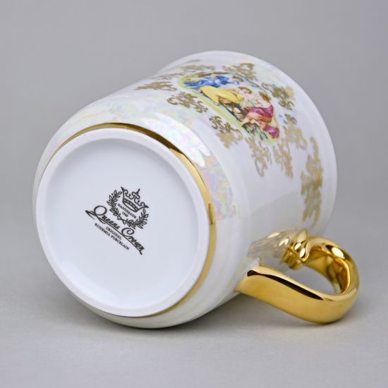 Hrnek Gustav 310 ml, Tři Grácie, zlatý listr, porcelán QueensCrown
