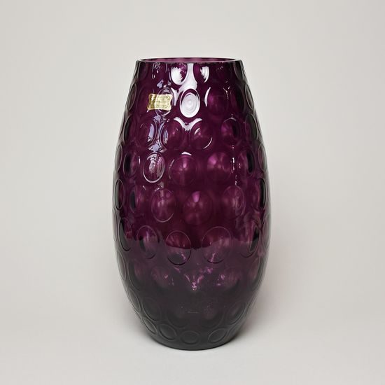 Egermann: Vase Amethyst Olive, h: 26 cm, Crystal Vases Egermann