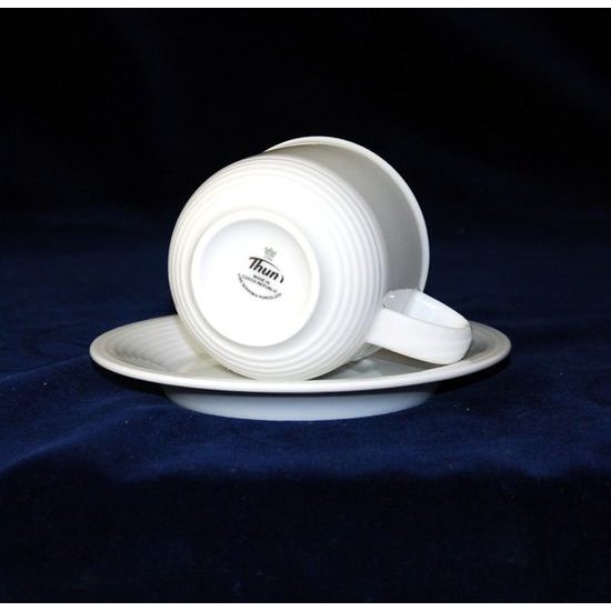 Cup coffee 175 m + saucer 14 cm, Thun 1794 Carlsbad porcelain, Catrin white