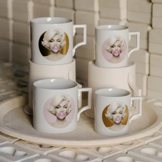 Hrnek Henkel 89 mm 250 ml, Marilyn zlatá s bublinou, Míšeňský porcelán