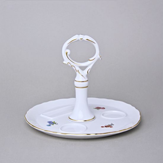 Tray flat with key 21 cm (for salt/pepper shakers and toothpick dose), Hazenka, Cesky porcelan a.s.