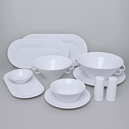 Bohemia White, Jídelní souprava pro 6 osob, design Pelcl, Český porcelán a.s.