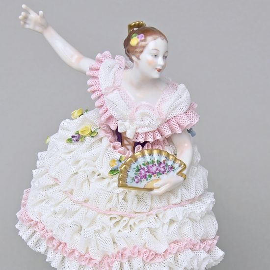 Fanny Elsser, figurka 16 x 11 x 20 cm, Hugo Meisel, Porcelánové figurky Aelteste Volkstedter