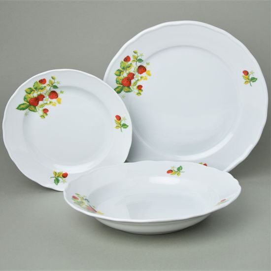 Plate set for 4 pers. 26-24-19, Strawberries, Český porcelán a.s.