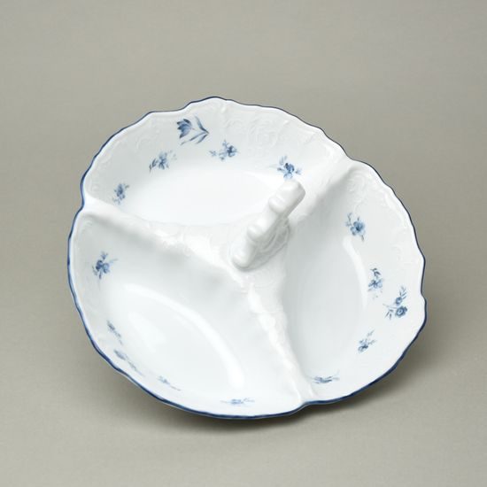 Cabaret 23 cm with handle, Thun 1794, karlovarský porcelán, BERNADOTTE blue flower
