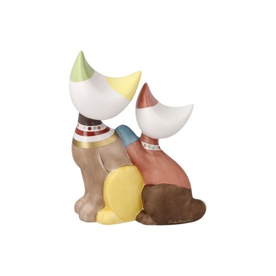 Figurine R. Wachtmeister - Cats Noemi and Taddeo, 12,5 / 7,5 / 16,5 cm, Porcelaine, Cats Goebel