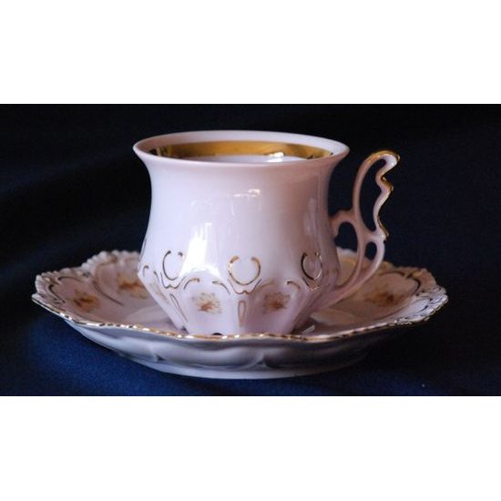 Cup 120 ml and saucer coffee 14 cm, Lenka 527, Rose China